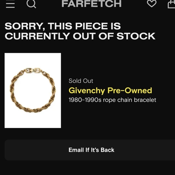 GIVENCHY 1980-1990 Rope chain bracelet 18k gold tone - Picture 5 of 5